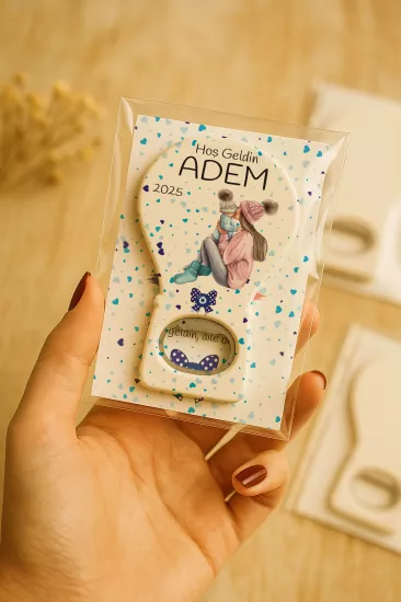 Jelatin Kartlı Bebek Hediyesi Balon Açacak Magnet | Baby Shower – Doğum Günü – Diş Buğdayı