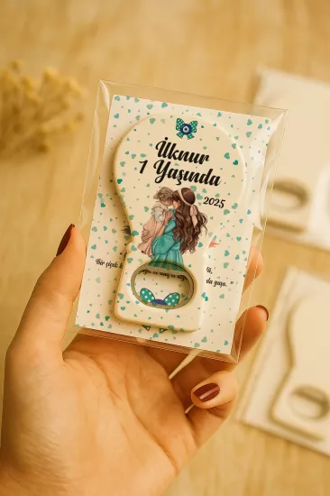 Jelatin Kartlı Bebek Hediyesi Balon Açacak Magnet | Baby Shower – Doğum Günü – Diş Buğdayı