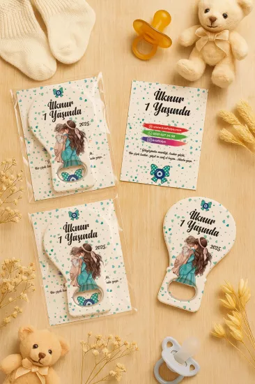 Jelatin Kartlı Bebek Hediyesi Balon Açacak Magnet | Baby Shower – Doğum Günü – Diş Buğdayı