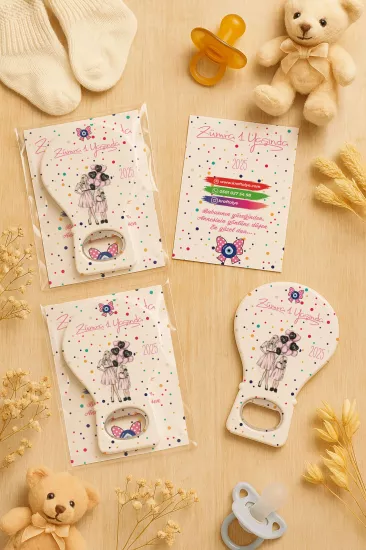 Jelatin Kartlı Bebek Hediyesi Balon Açacak Magnet | Baby Shower – Doğum Günü – Diş Buğdayı