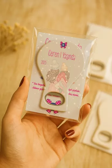 Jelatin Kartlı Bebek Hediyesi Balon Açacak Magnet | Baby Shower – Doğum Günü – Diş Buğdayı