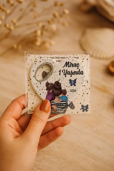 Kartlı Kalp Açacak Magnet | Bebek & Özel Gün Hediyesi