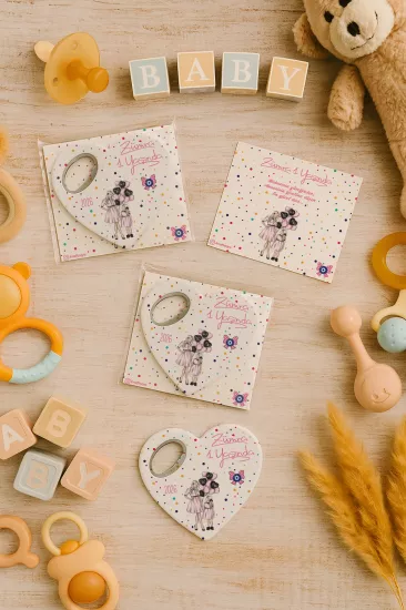 Kartlı Kalp Açacak Magnet | Bebek & Özel Gün Hediyesi