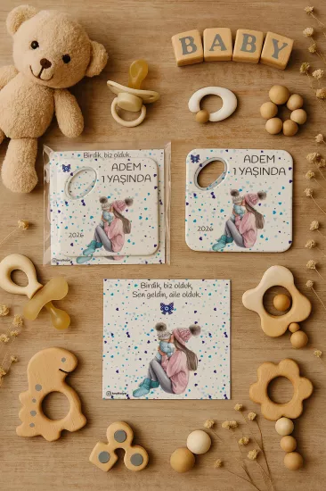 Doğum Günü & Baby Shower Dikdörtgen Açacak Magnet
