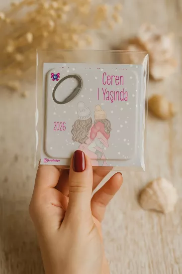 Doğum Günü & Baby Shower Dikdörtgen Açacak Magnet