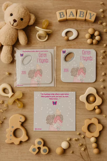 Doğum Günü & Baby Shower Dikdörtgen Açacak Magnet