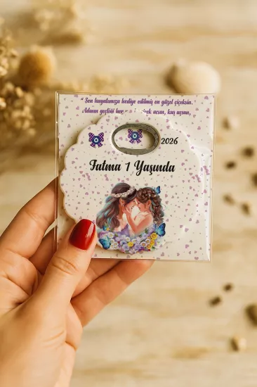 Kartlı Papatya Bardak Altlığı Açacak Magnet