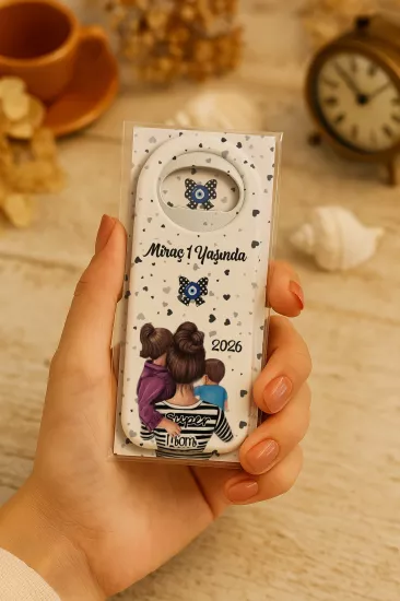 Kişiye Özel Kartlı Uzun Açacak Magnet | Bebek ve Özel Gün Hediyelikleri