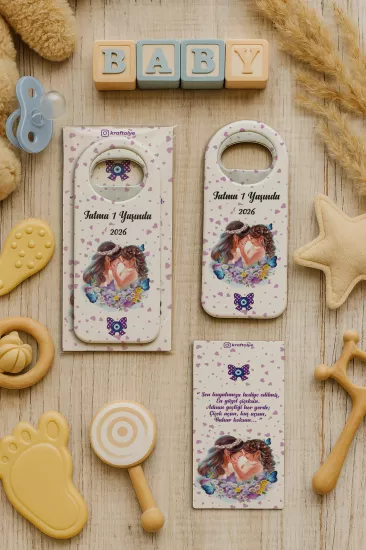 Kişiye Özel Kartlı Uzun Açacak Magnet | Bebek ve Özel Gün Hediyelikleri