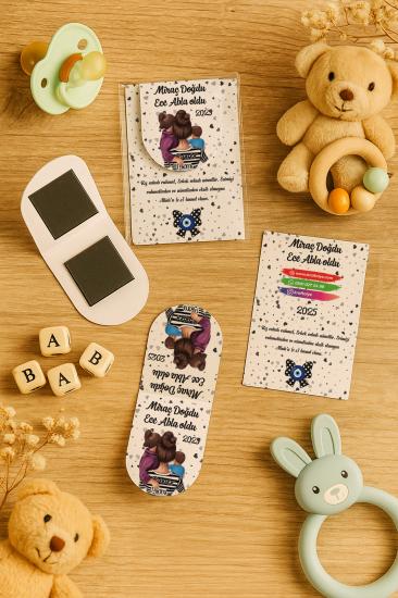 Kişiye Özel Bebek Hediyesi Mıknatıslı Kitap Ayracı