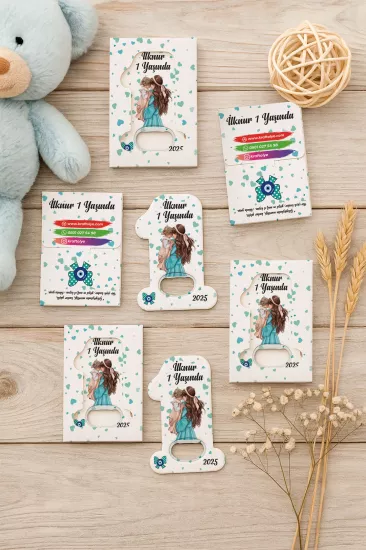 Kutulu 1 Yaş Açacak Magnet | Bebek, Doğum Günü & Baby Shower Hediyesi