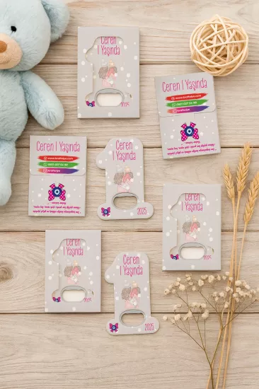 Kutulu 1 Yaş Açacak Magnet | Bebek, Doğum Günü & Baby Shower Hediyesi