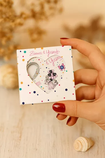 Yeni Doğan, Baby Shower ve Doğum Günü Kutulu Kalp Açacak Magnet