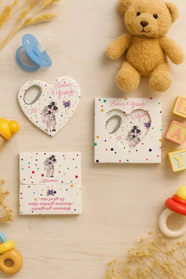 Yeni Doğan, Baby Shower ve Doğum Günü Kutulu Kalp Açacak Magnet