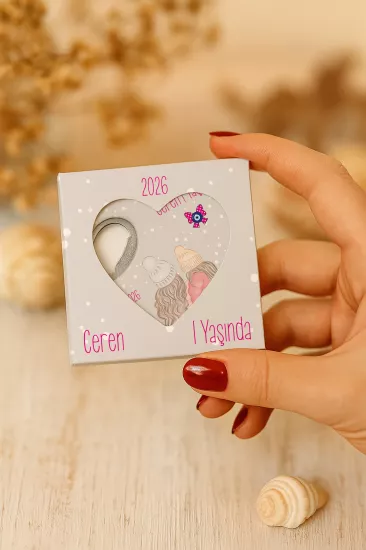 Mühürlü Kutulu Kalp Açacak Magnet | Baby Shower, Yeni Doğan ve Özel Gün Hediyesi