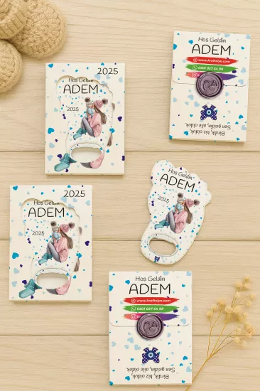 Mühürlü Ayak İzi Magnet | Bebek Hediyelikleri