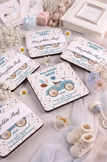 Bebek & Doğum Günü Ahşap Bardak Altlıkları
