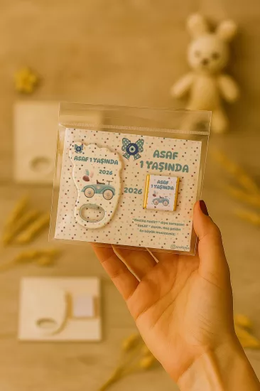 Yeni Doğan Bebek, Doğum Günü, Baby Shower, Diş Buğdayı Hediyesi Çikolatalı Ayak İzi Açacak Magnet