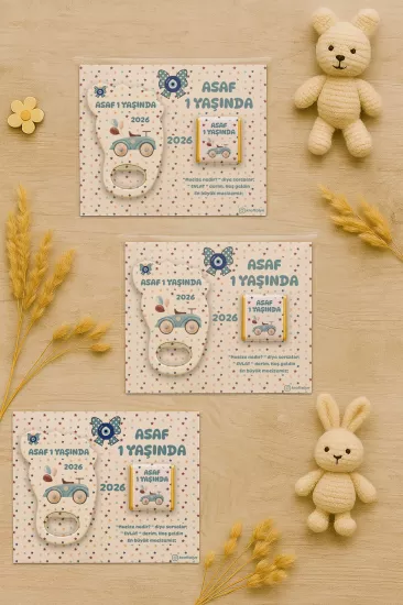 Yeni Doğan Bebek, Doğum Günü, Baby Shower, Diş Buğdayı Hediyesi Çikolatalı Ayak İzi Açacak Magnet