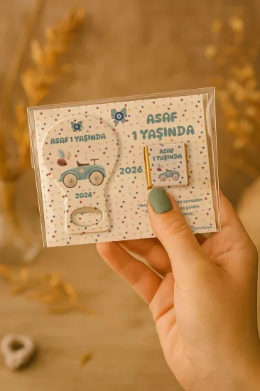 Çikolatalı Balon Açacak Magnet | Bebek Magnetleri