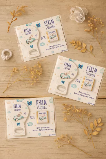 Çikolatalı Balon Açacak Magnet | Bebek Magnetleri