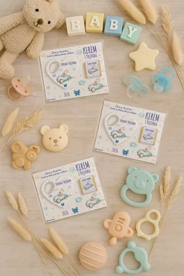 Çikolatalı Kalp Açacak Magnet | Yeni Doğan, Doğum Günü, Baby Shower Hediyesi