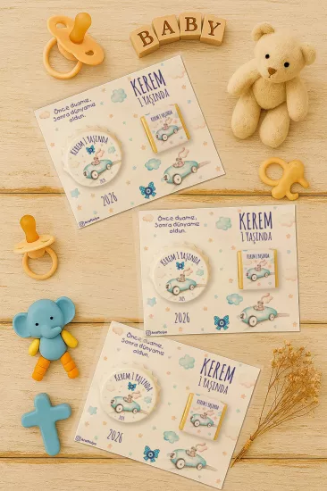 Yeni Doğan ve Baby Shower Çikolatalı Kapak Açacak Magnet Hediyelikleri