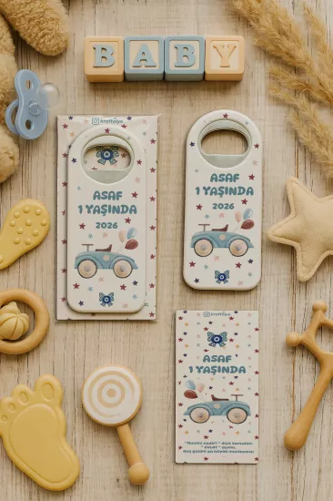 Kişiye Özel Kartlı Uzun Açacak Magnet | Bebek ve Özel Gün Hediyelikleri