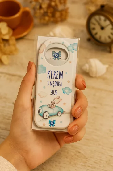 Kişiye Özel Kartlı Uzun Açacak Magnet | Bebek ve Özel Gün Hediyelikleri