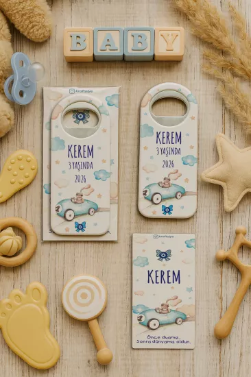 Kişiye Özel Kartlı Uzun Açacak Magnet | Bebek ve Özel Gün Hediyelikleri