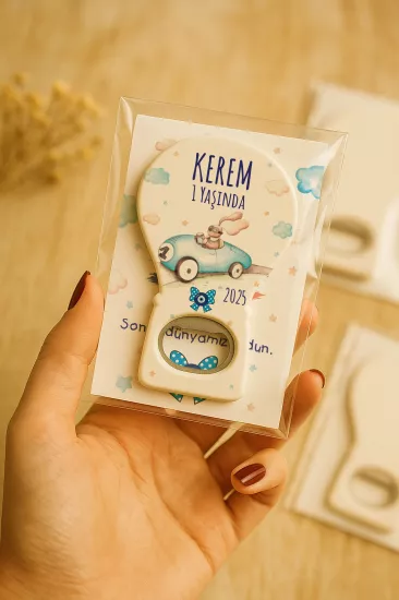 Jelatin Kartlı Bebek Hediyesi Balon Açacak Magnet | Baby Shower – Doğum Günü – Diş Buğdayı