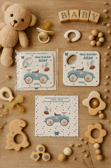 Doğum Günü & Baby Shower Dikdörtgen Açacak Magnet