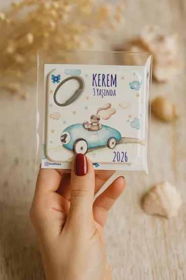Doğum Günü & Baby Shower Dikdörtgen Açacak Magnet