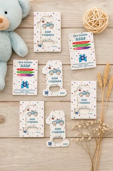 Kutulu 1 Yaş Açacak Magnet | Bebek, Doğum Günü & Baby Shower Hediyesi
