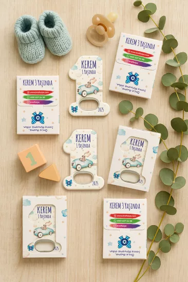 Kutulu 1 Yaş Açacak Magnet | Bebek, Doğum Günü & Baby Shower Hediyesi