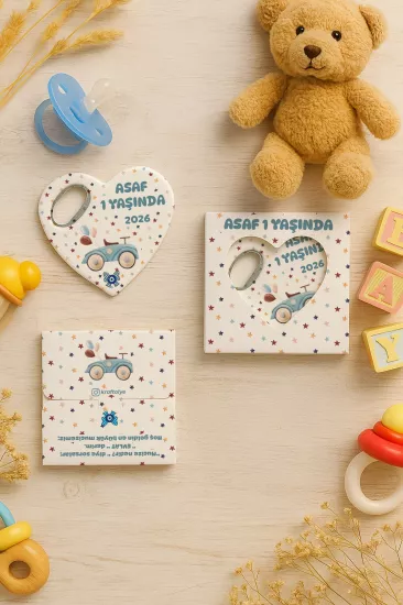 Yeni Doğan, Baby Shower ve Doğum Günü Kutulu Kalp Açacak Magnet