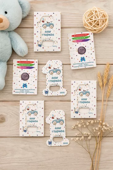 Mühürlü Kutulu 1 Yaş Açacak Magnet | Kişiye Özel Bebek Hediyesi