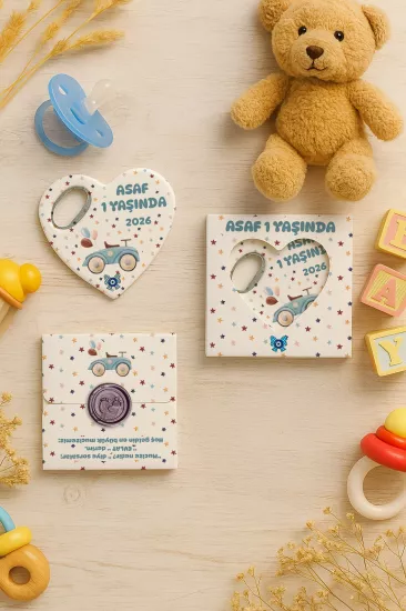 Mühürlü Kutulu Kalp Açacak Magnet | Baby Shower, Yeni Doğan ve Özel Gün Hediyesi
