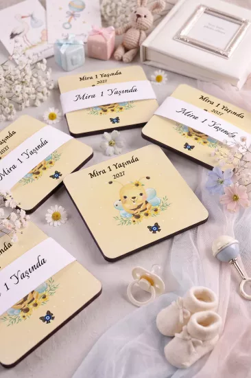 Bebek & Doğum Günü Ahşap Bardak Altlıkları