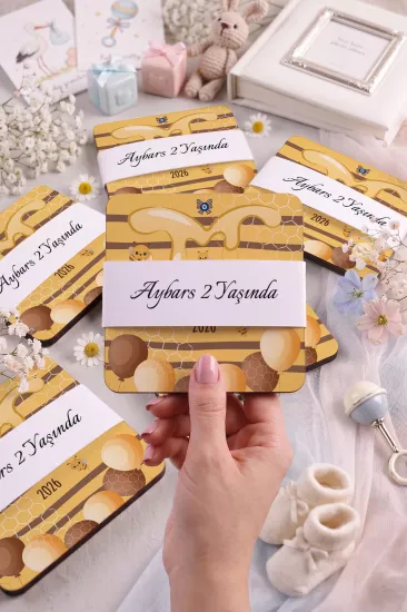 Bebek & Doğum Günü Ahşap Bardak Altlıkları
