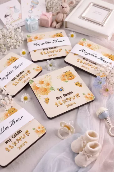 Bebek & Doğum Günü Ahşap Bardak Altlıkları