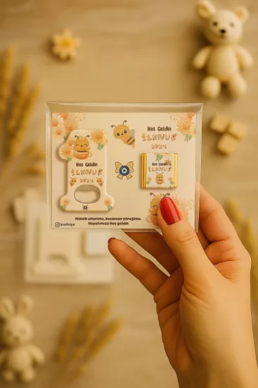 1 Yaş Açacak Magnet ve Madlen Çikolata | Bebek Hediyesi