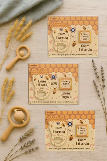 Yeni Doğan Bebek, Doğum Günü, Baby Shower, Diş Buğdayı Hediyesi Çikolatalı Ayak İzi Açacak Magnet