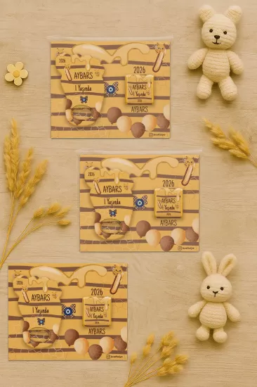 Yeni Doğan Bebek, Doğum Günü, Baby Shower, Diş Buğdayı Hediyesi Çikolatalı Ayak İzi Açacak Magnet