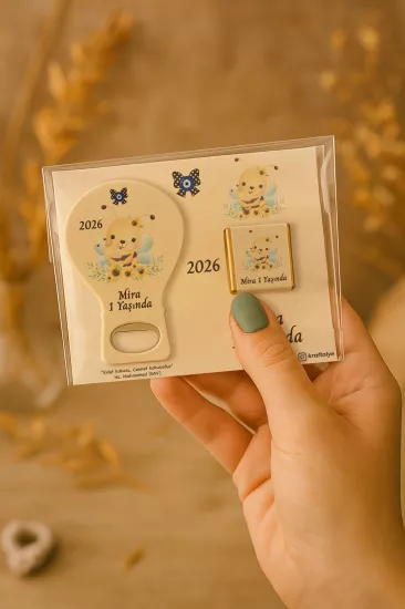 Çikolatalı Balon Açacak Magnet | Bebek Magnetleri