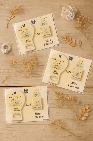 Çikolatalı Balon Açacak Magnet | Bebek Magnetleri