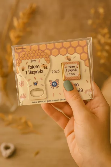 Çikolatalı Balon Açacak Magnet | Bebek Magnetleri