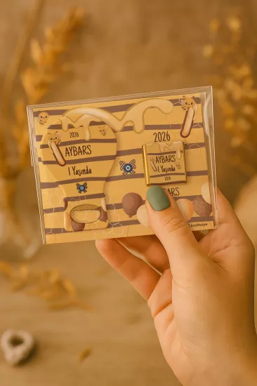 Çikolatalı Balon Açacak Magnet | Bebek Magnetleri