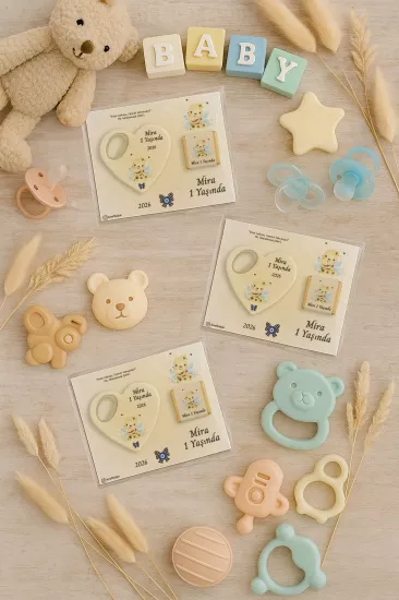 Çikolatalı Kalp Açacak Magnet | Yeni Doğan, Doğum Günü, Baby Shower Hediyesi