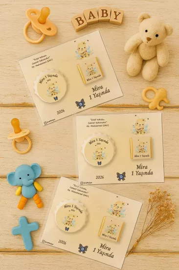 Yeni Doğan ve Baby Shower Çikolatalı Kapak Açacak Magnet Hediyelikleri